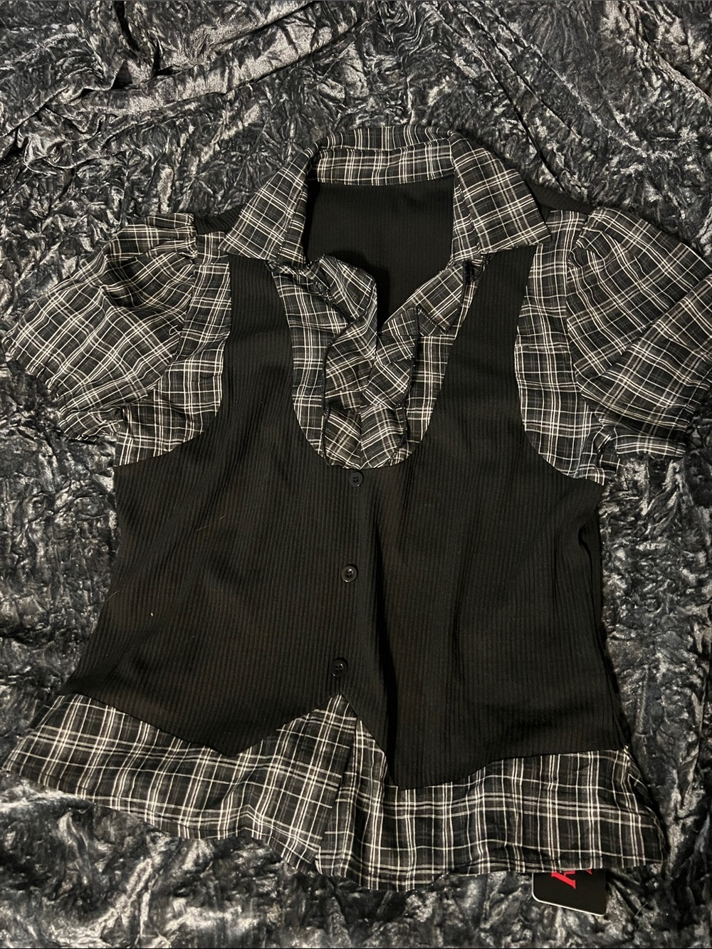 NWT Plaid Dressy Top